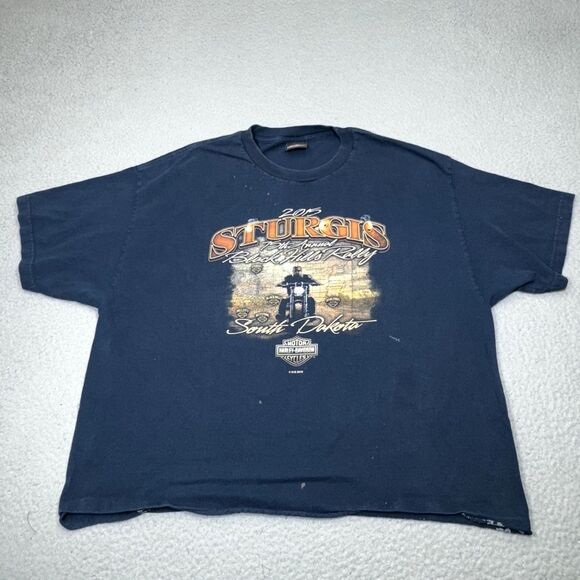 Harley-Davidson Other - Harley Davidson Shirt Men Extra Large Blue Cut Off Sturgis Bravado Genuine Biker